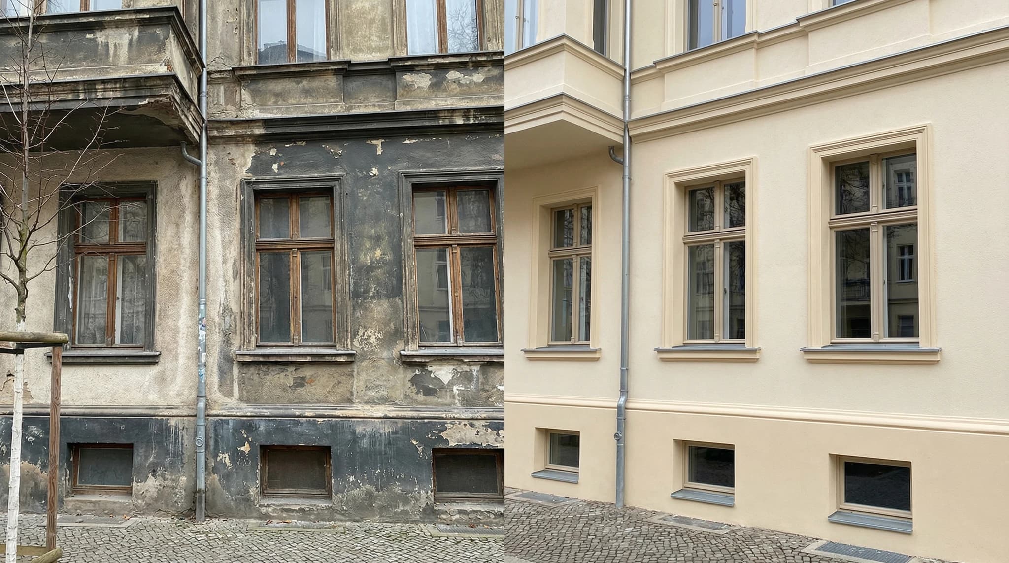 Vorher-Nachher: Altbaufassade in Bottrop