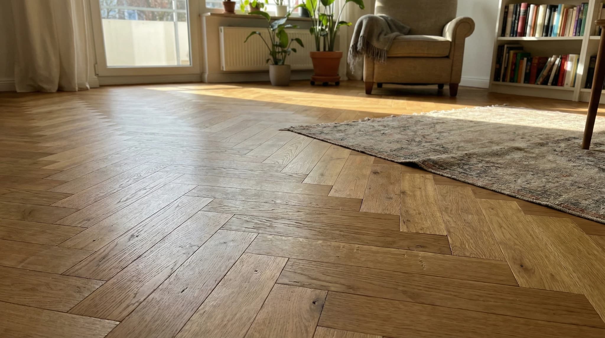 Parkettverlegung in einem Wohnzimmer in Bottrop