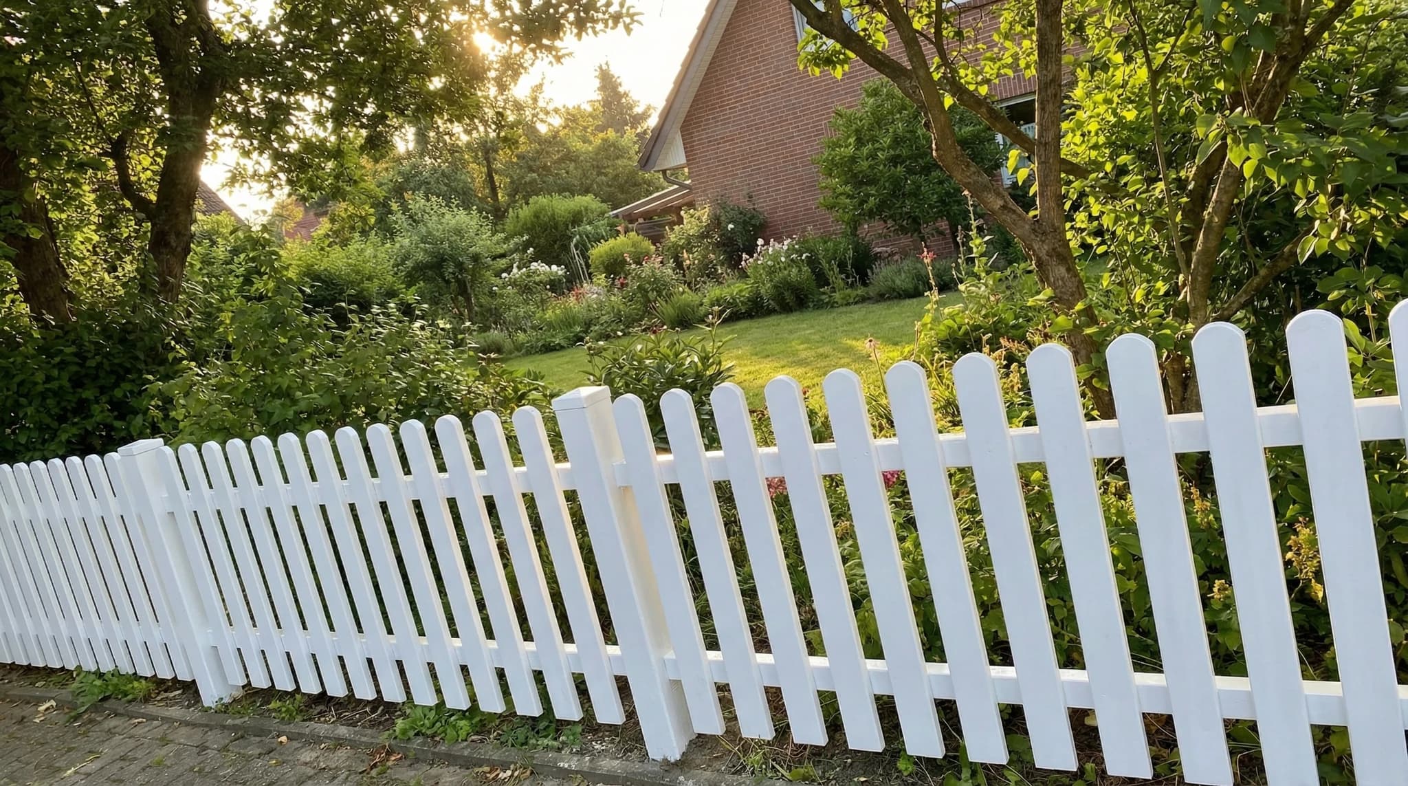 Frisch gestrichener Gartenzaun